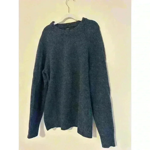 J. Crew 100% Lambs Wool Preppy Crewneck Slim Fit Dark Blue Size XS - Picture 1 of 4